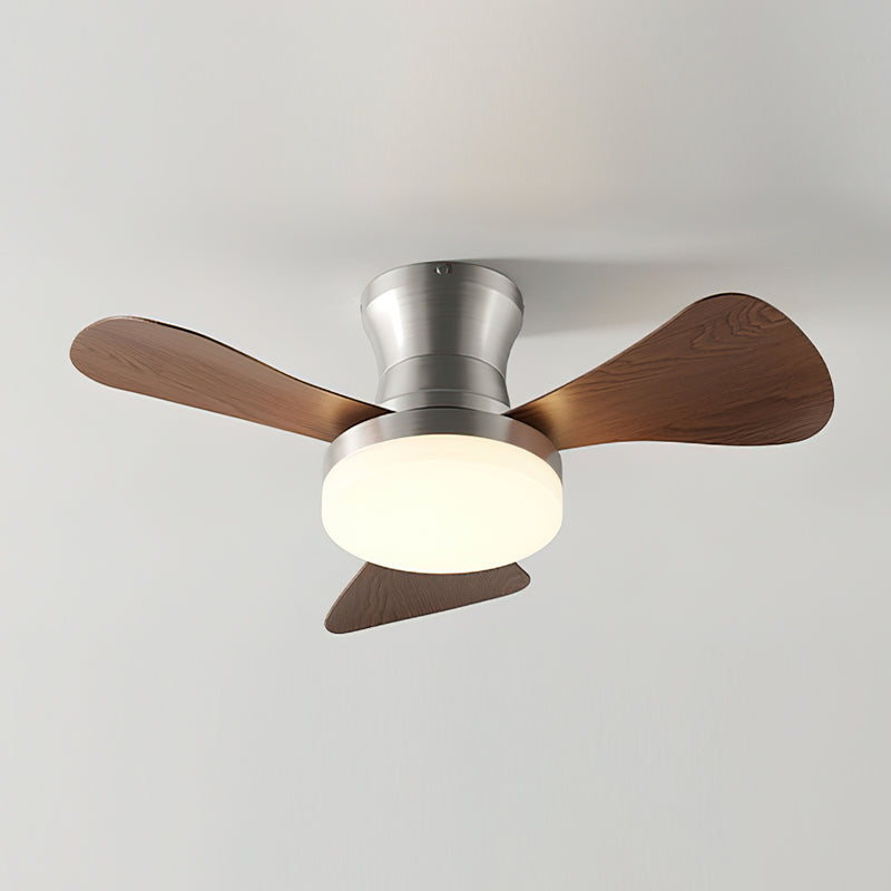 Brennan Ceiling Fan Light in black finish, illuminated in a dark room.