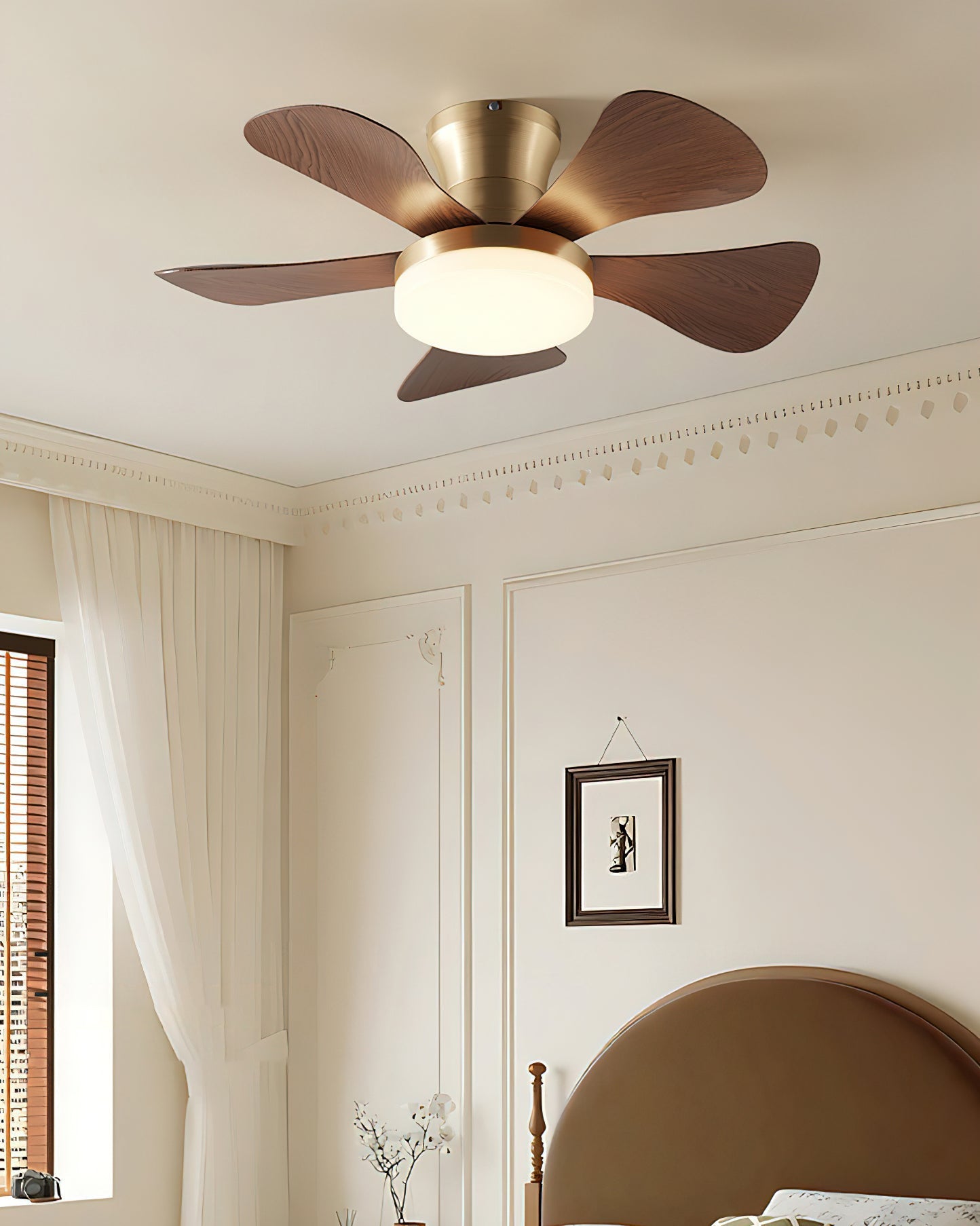 Model A of the Brennan Ceiling Fan Light with its unique blade design.