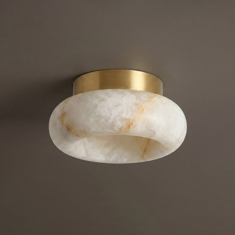 Size comparison of the small, medium, and large Cairns ceiling lamps.