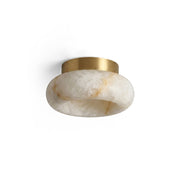 Cairns Alabaster Ceiling Lamp with brass hardware.