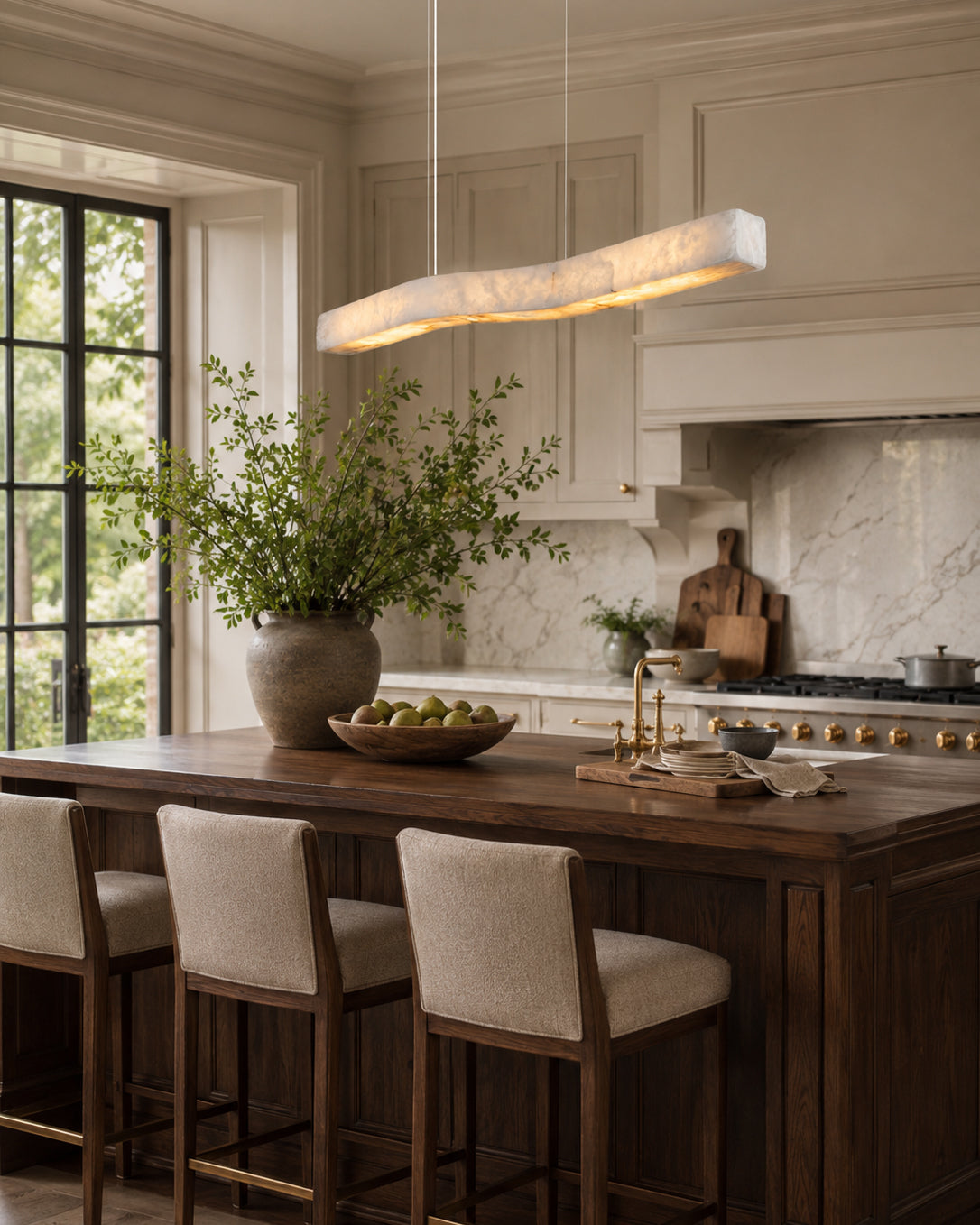 The standard 47.2-inch version of the Camur Linear Chandelier.