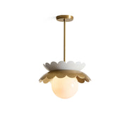 Capri Globe Pendant Light in gold and white finish.