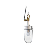 Front view of the Carson Capsule Pendant Light with chrome finish and clear glass.