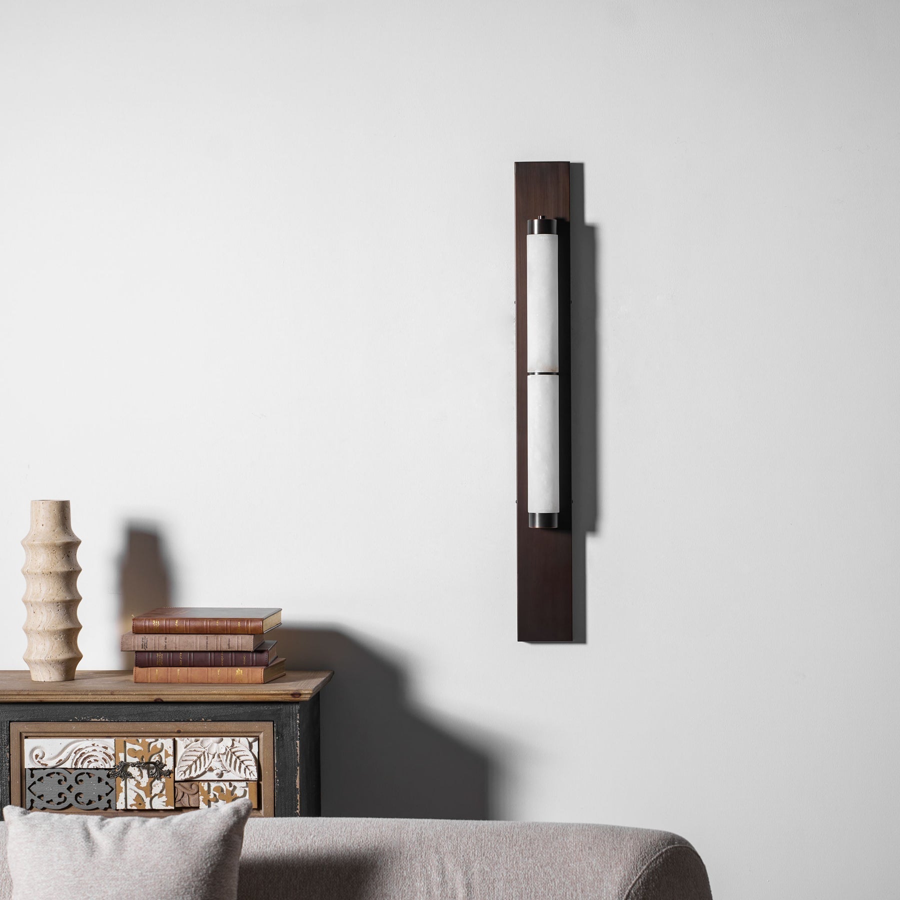 The lamp shown unlit to highlight the material.