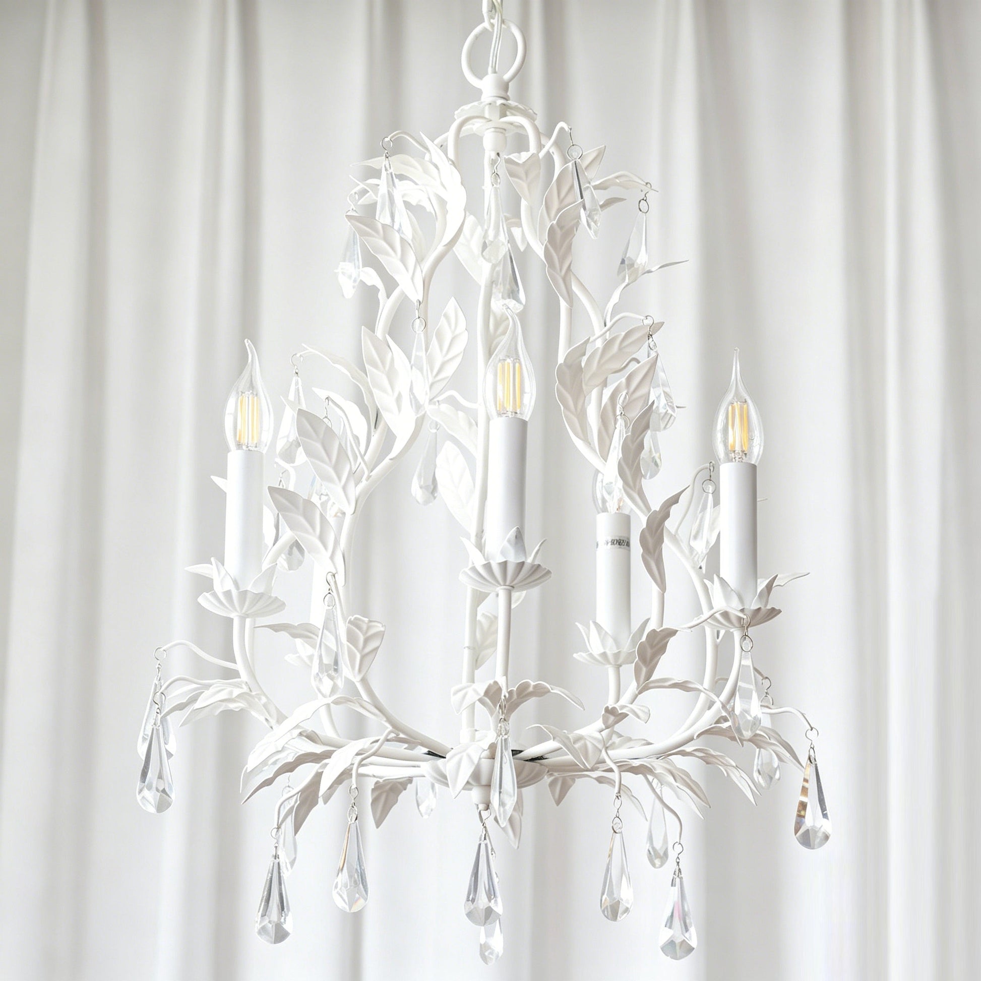 Bottom view of the Evie Chandelier showing the light arrangement.