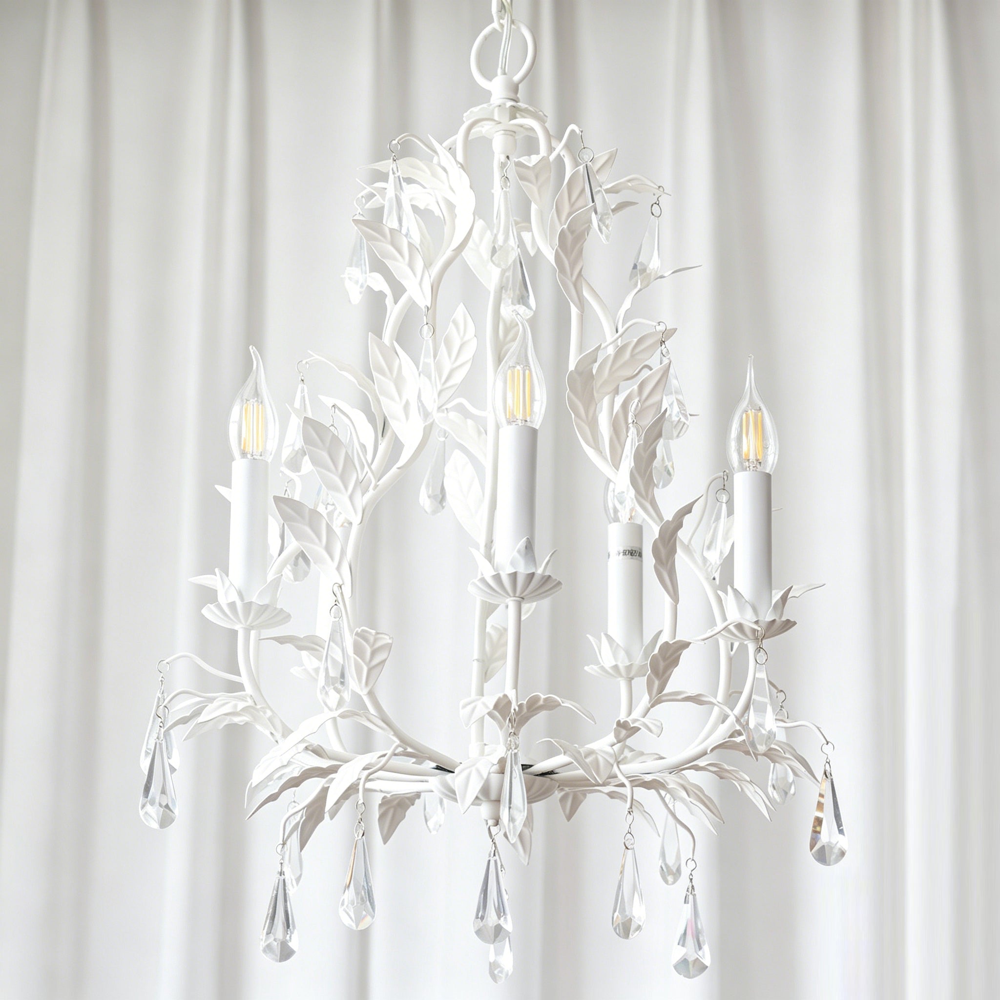 Bottom view of the Evie Chandelier showing the light arrangement.