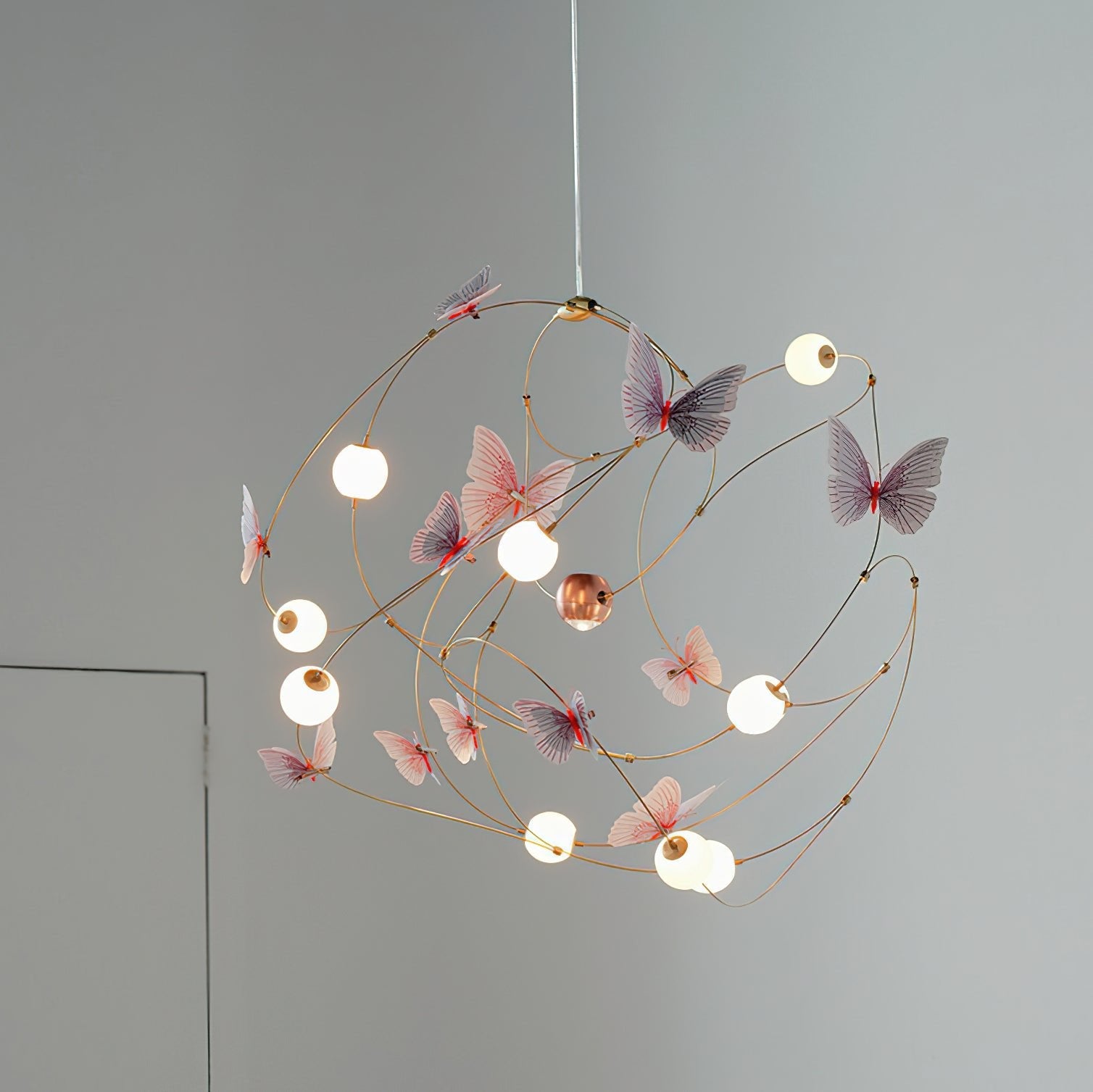 Flutter Orbit Butterfly Chandelier-Neutral Decor