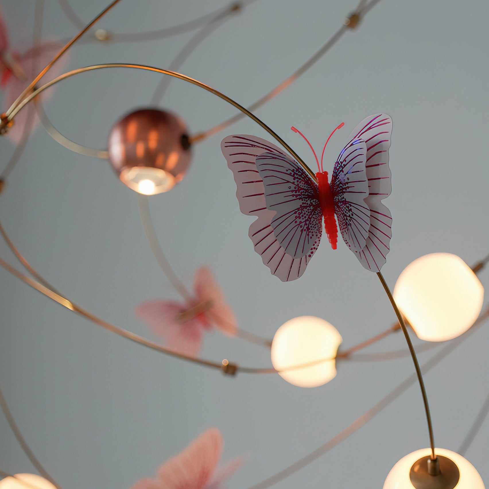Flutter Orbit Butterfly Chandelier-Neutral Decor