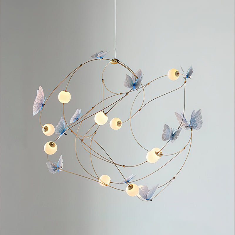 Flutter Orbit Butterfly Chandelier-Neutral Decor