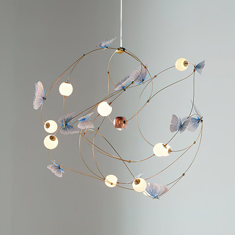 Flutter Orbit Butterfly Chandelier-Neutral Decor