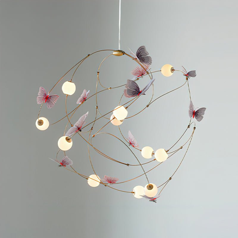 Flutter Orbit Butterfly Chandelier-Neutral Decor
