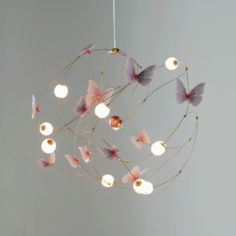 View from below showing the integrated LED spotlights and butterfly arrangement.