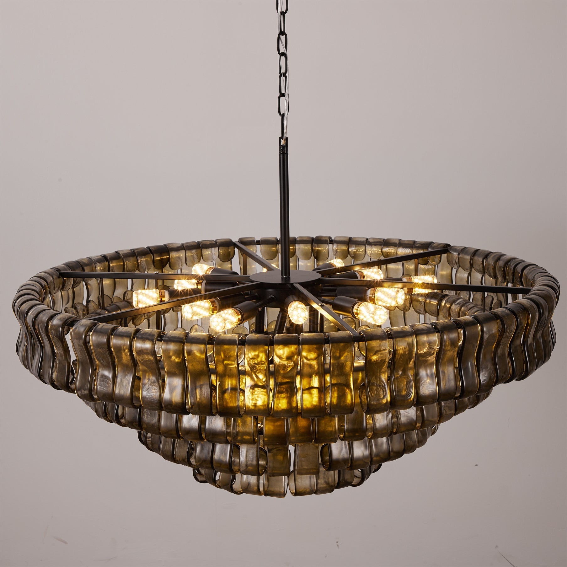 A comparison of the Clear, Amber, and Smoke Grey glass finishes.