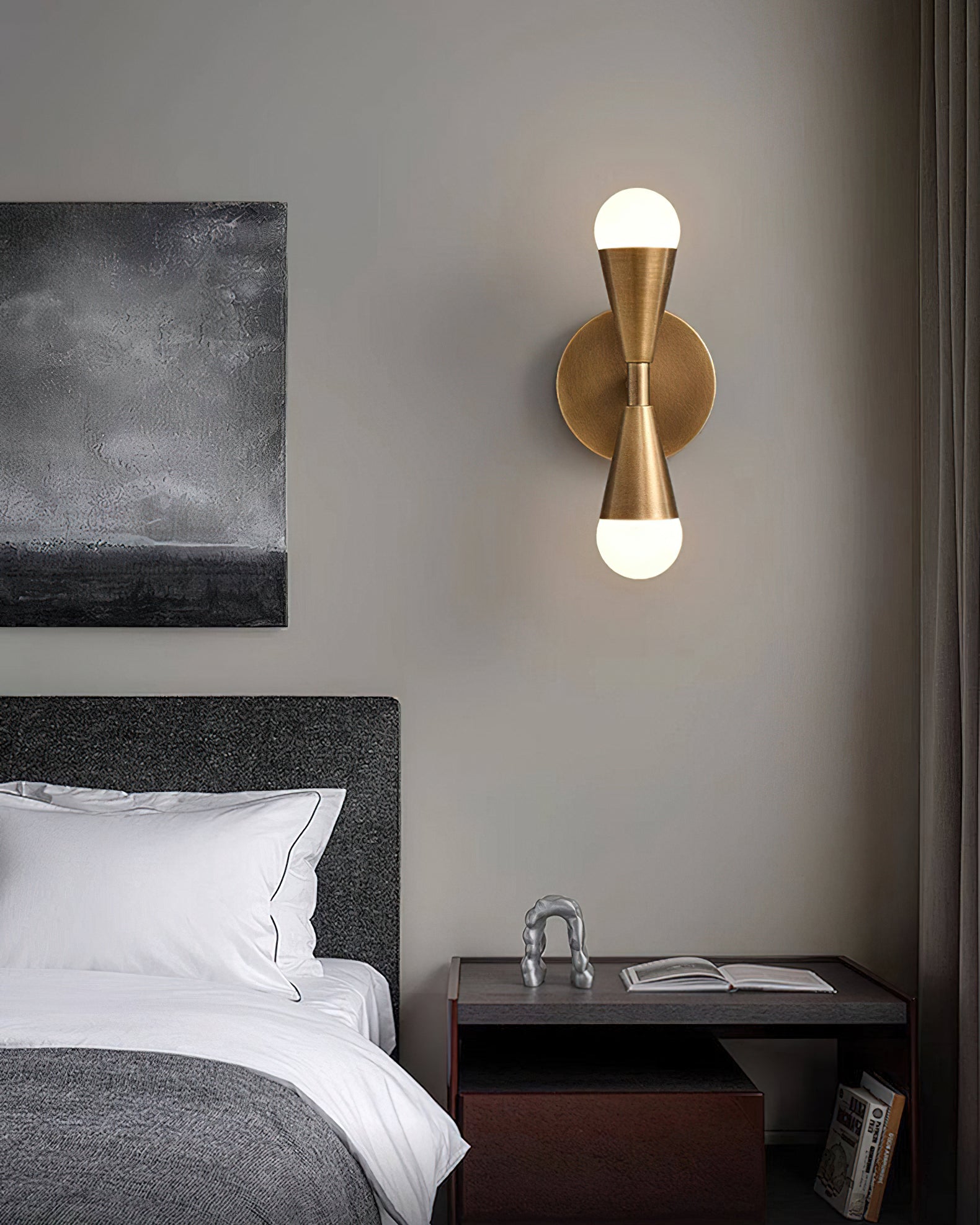 Angled view of the Harlan Gooseneck Sconce showcasing its form.