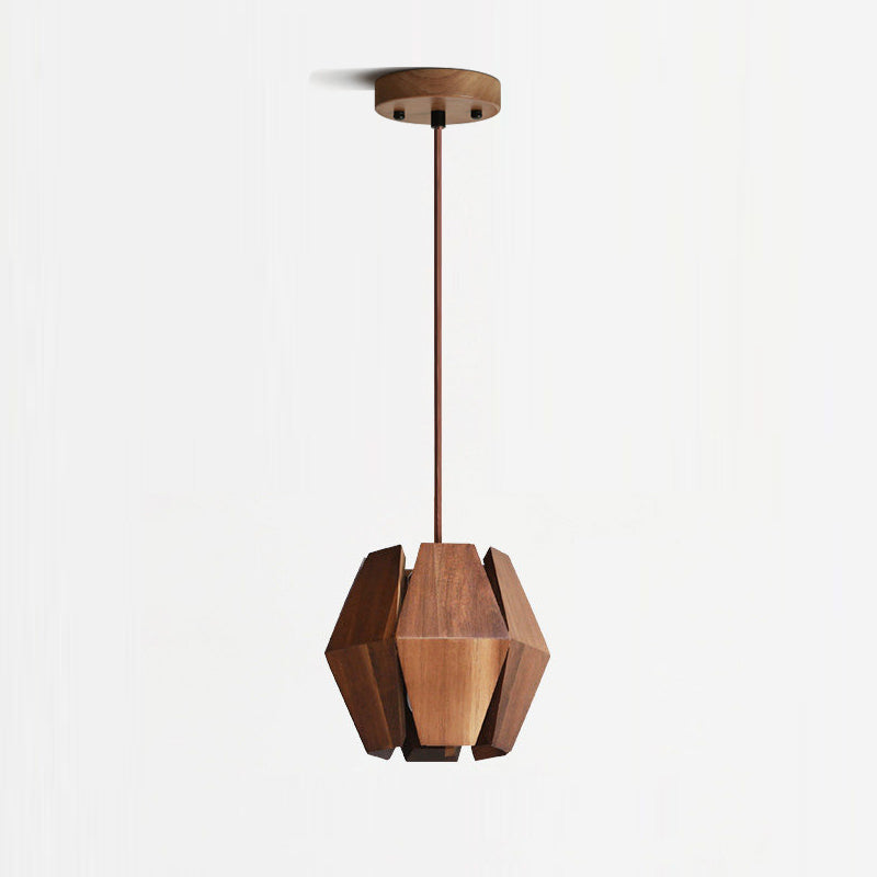 Both Model A and Model B of the Kaden Wood Pendant Light shown for size comparison.