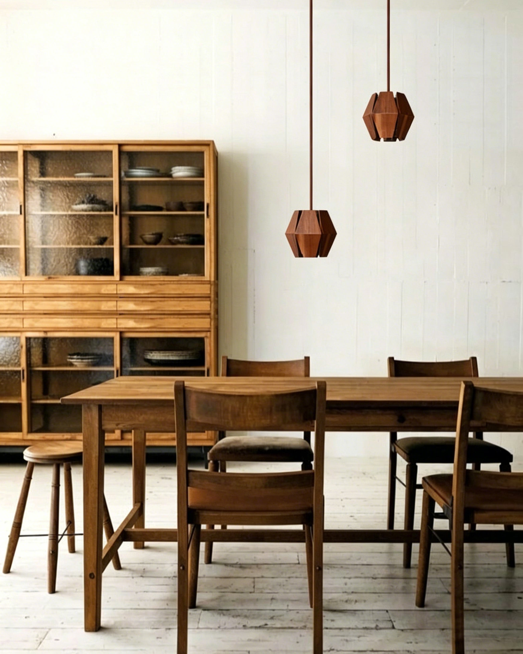 Lifestyle image featuring the Kaden Wood Pendant Light in a contemporary living space.