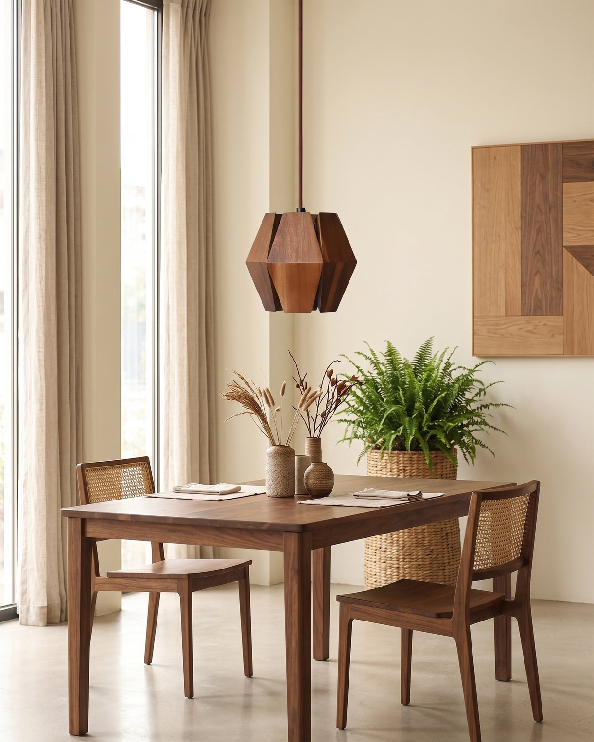 Top-down view showcasing the intricate geometric structure of the Kaden light.