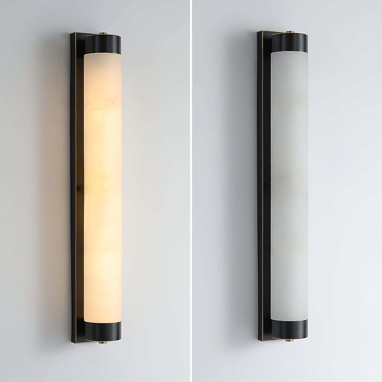 Full front view of the Langham Alabaster Wall Sconce.