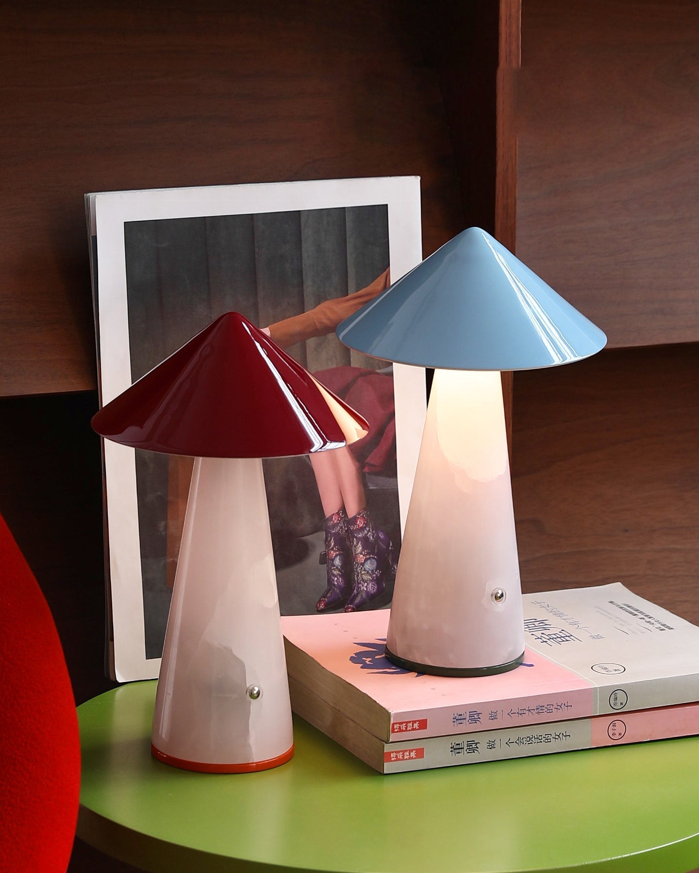 Maisie Built-in Battery Table Lamp in green.
