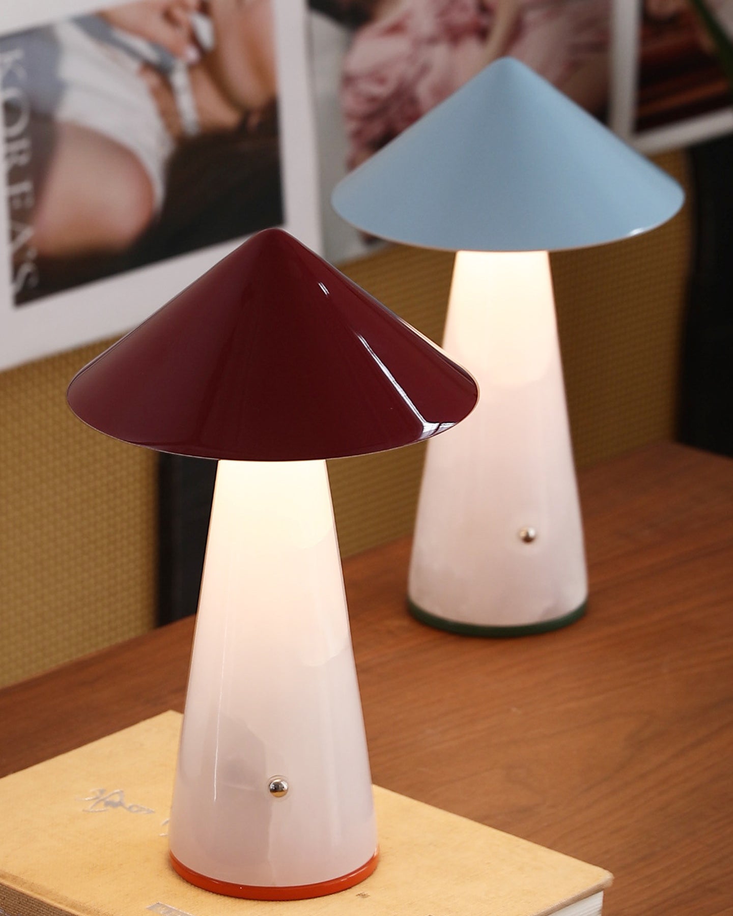 Maisie Built-in Battery Table Lamp in white.