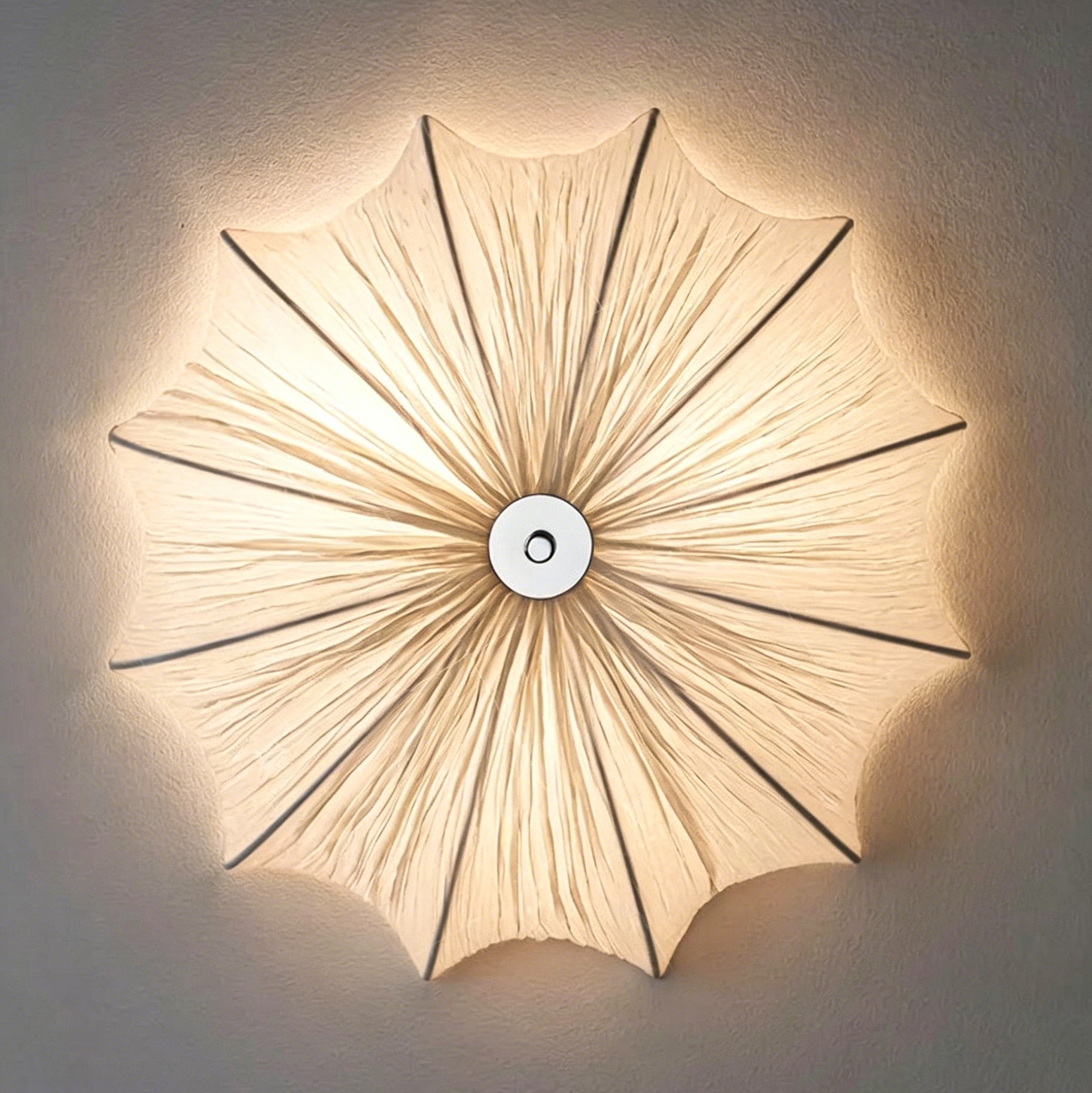 The 15.7-inch Margot Pleated Flush Mount shown for scale.
