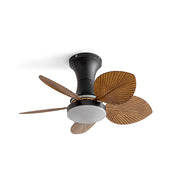 Maris Ceiling Fan Light with walnut finish and palm-inspired blades.