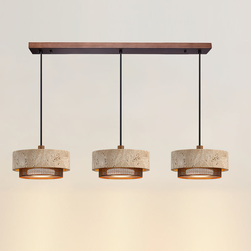 Dimension diagram for the 3-light Nolan Pendant Light.