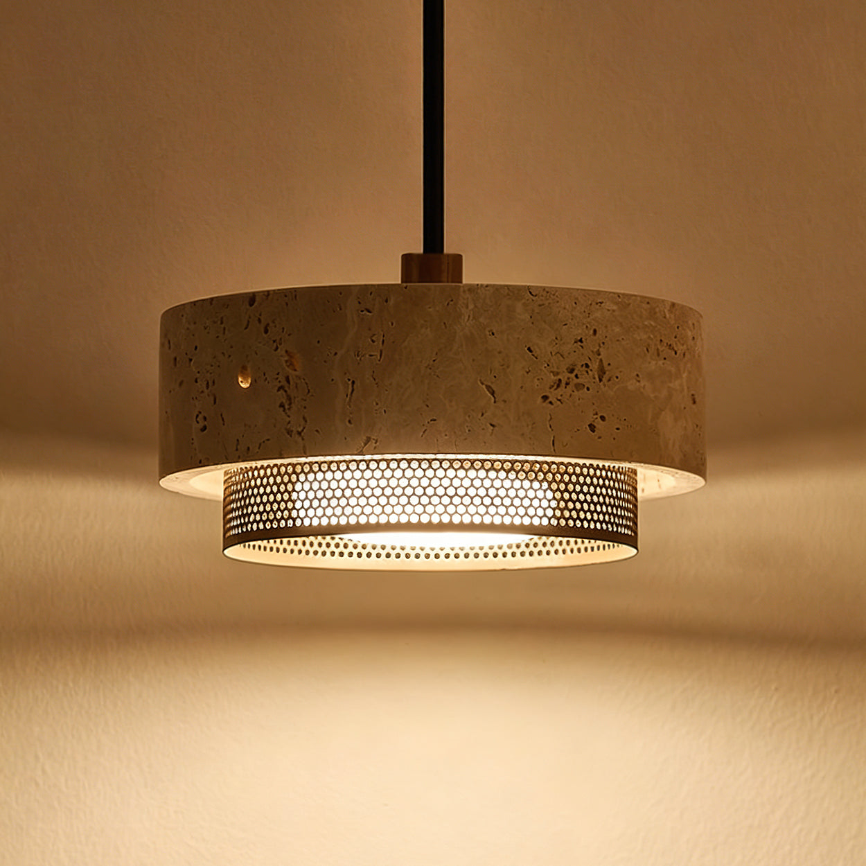 Lifestyle image of the Nolan Pendant Light in a contemporary living space.