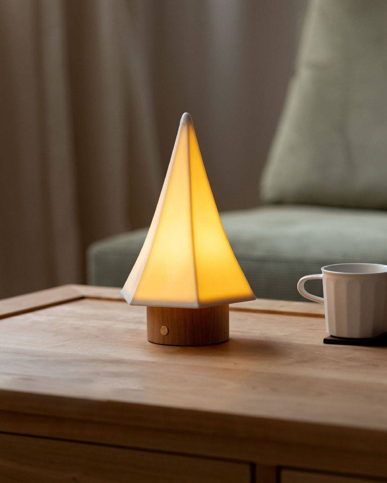 Model A of the Orlo Table Lamp with its distinct glass shade shape.
