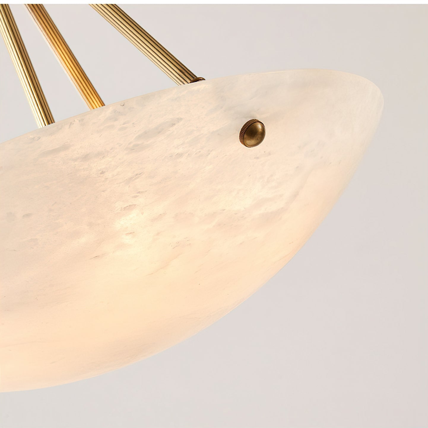 The lamp unlit, highlighting its material and craftsmanship.