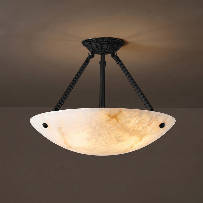 The white finish pendant lamp creating a clean, monochromatic look.