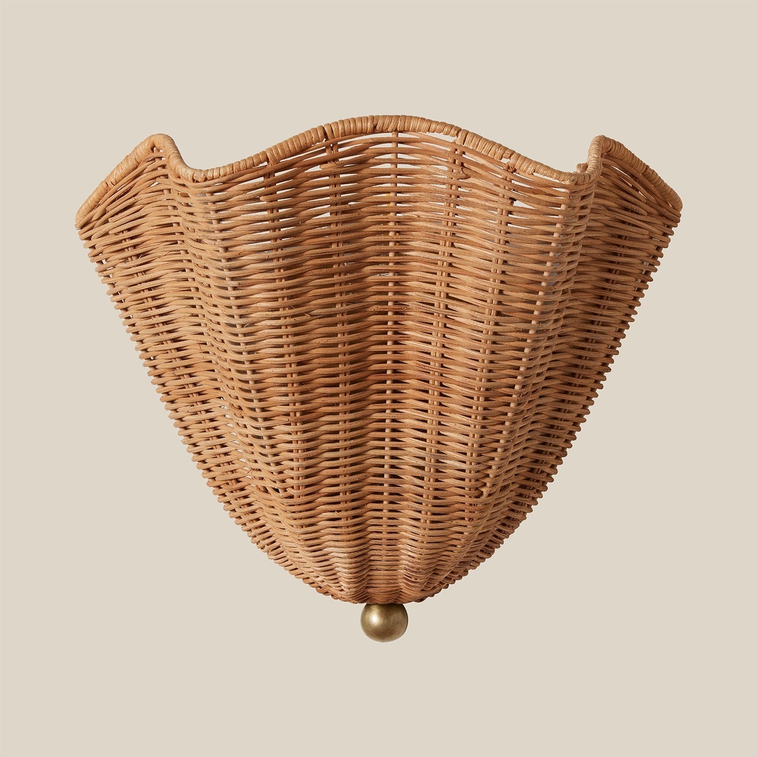 A diagram showing the dimensions of the Sarasota Rattan Wall Sconce.