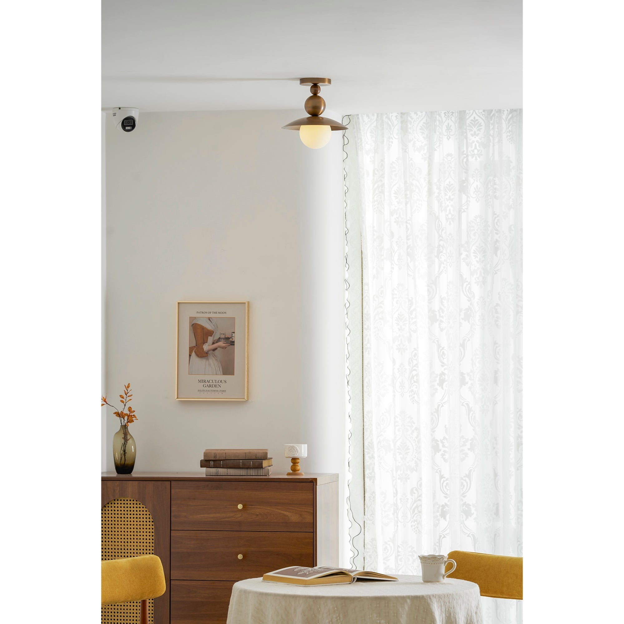 Sasco Flush Mount in white finish, close-up on the fixture.