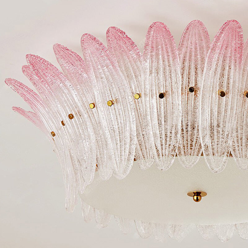 Detail of the light source within the frosted glass of the Treviso mount.