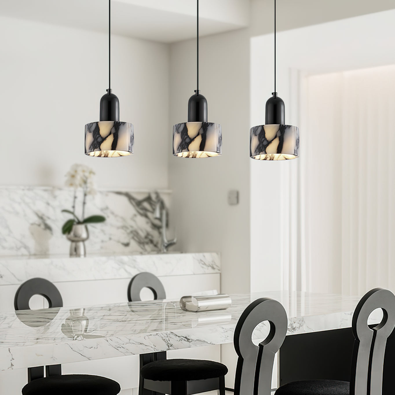 Flair Marble Pendant Lamp-Neutral Decor