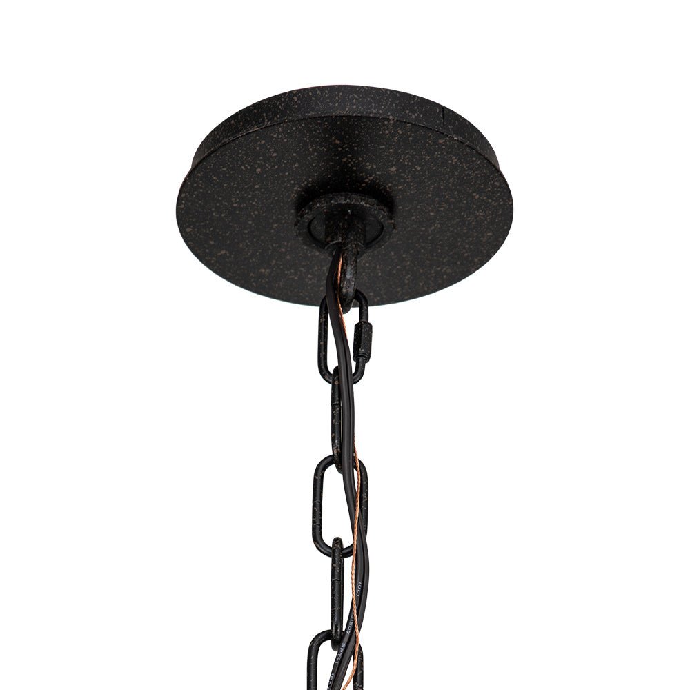 An alternative angle of the black grey Delacroix Chandelier.