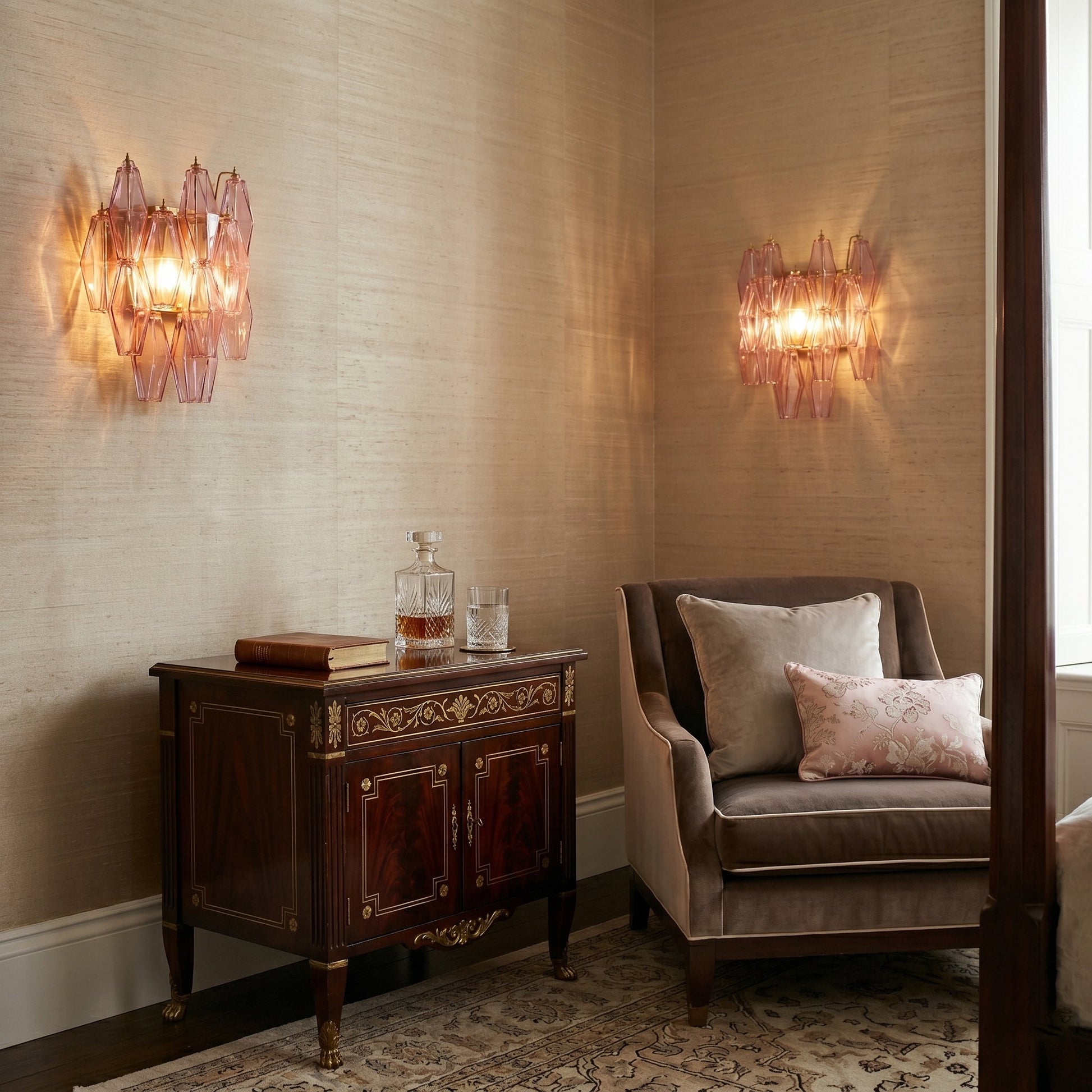 Delano sconce with a brass-finished frame.