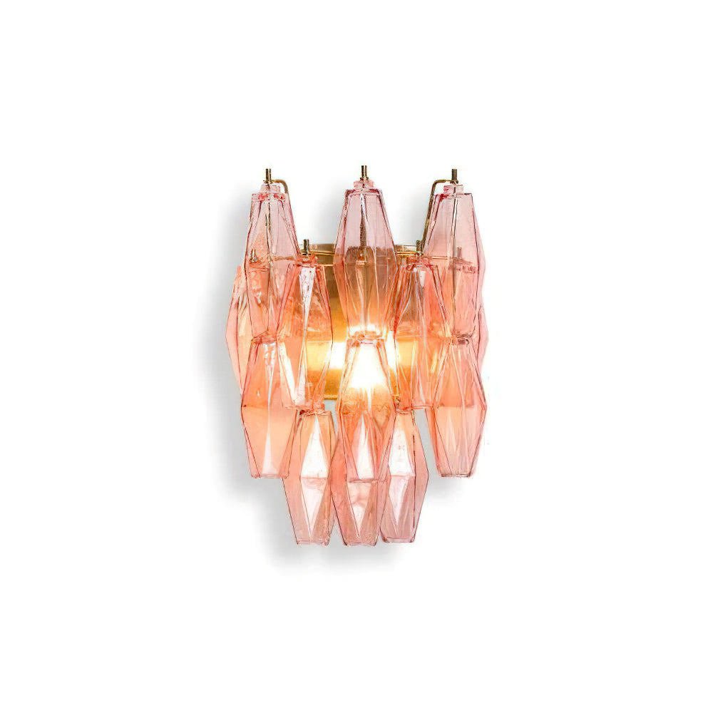 Delano Polyhedral Glass Sconce in Gold.