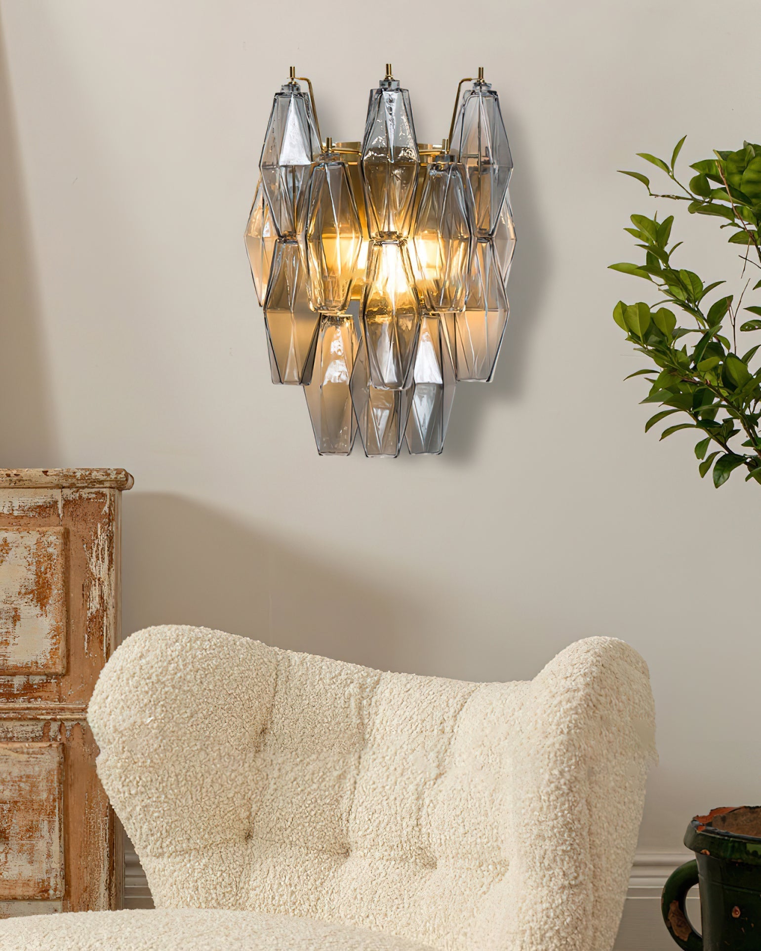 Delano sconce shown from a side angle.