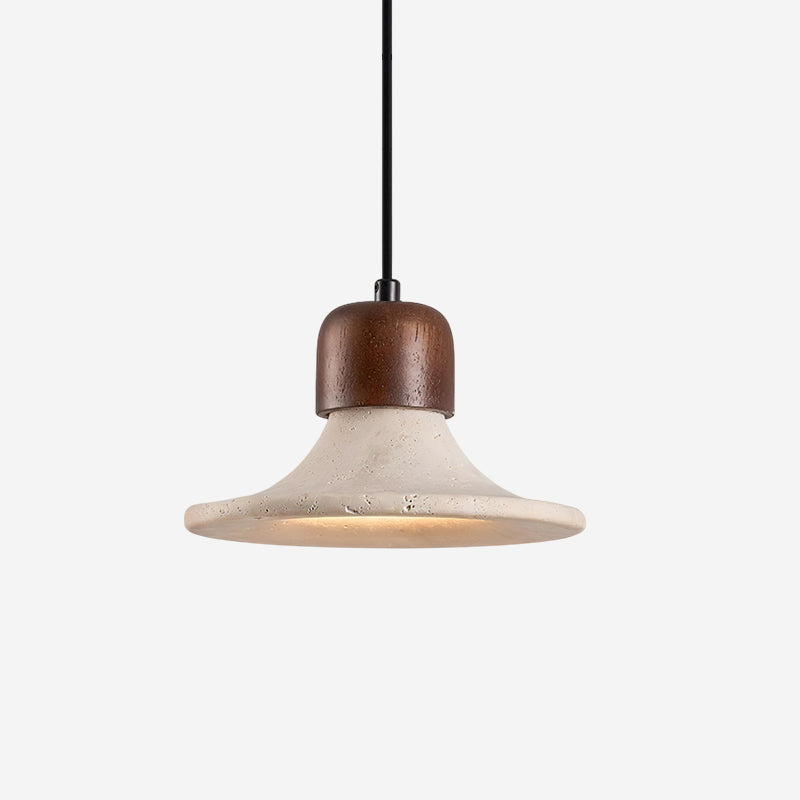 Ritta Pendant Light  Trumpet  Shape Travertine