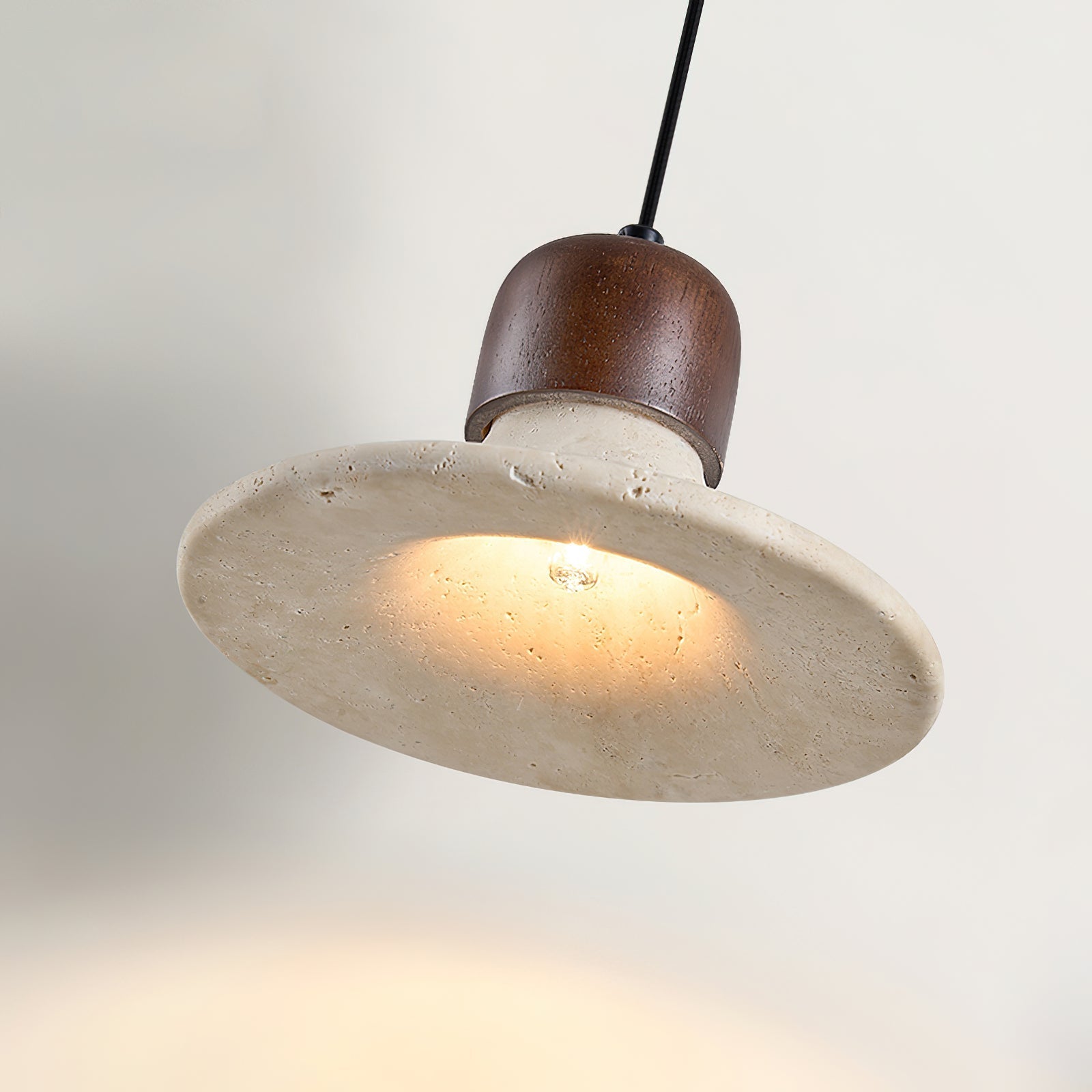 Ritta Pendant Light  Trumpet  Shape Travertine