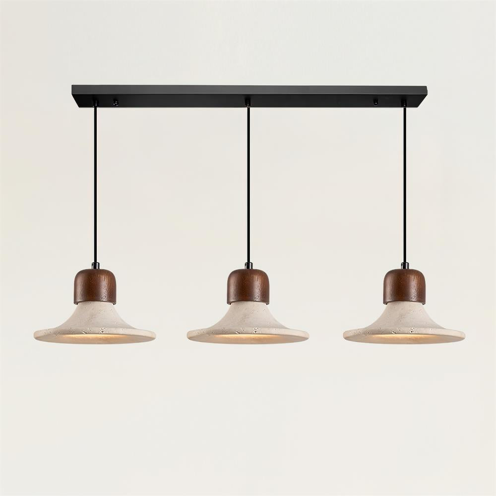 Ritta Pendant Light  Trumpet  Shape Travertine