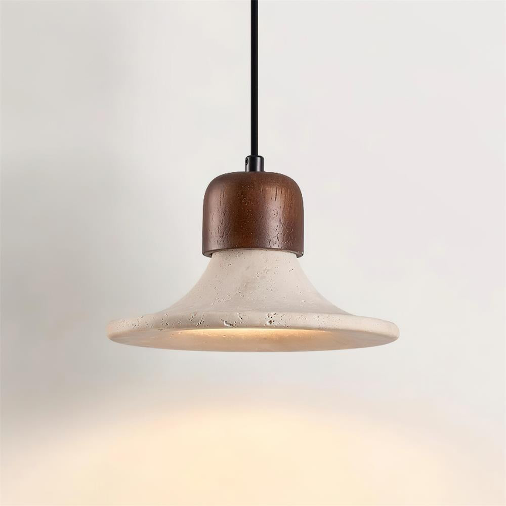 Ritta Pendant Light  Trumpet  Shape Travertine