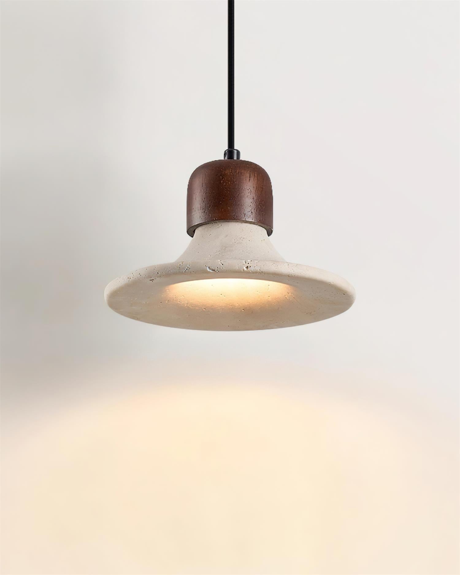 Ritta Pendant Light  Trumpet  Shape Travertine