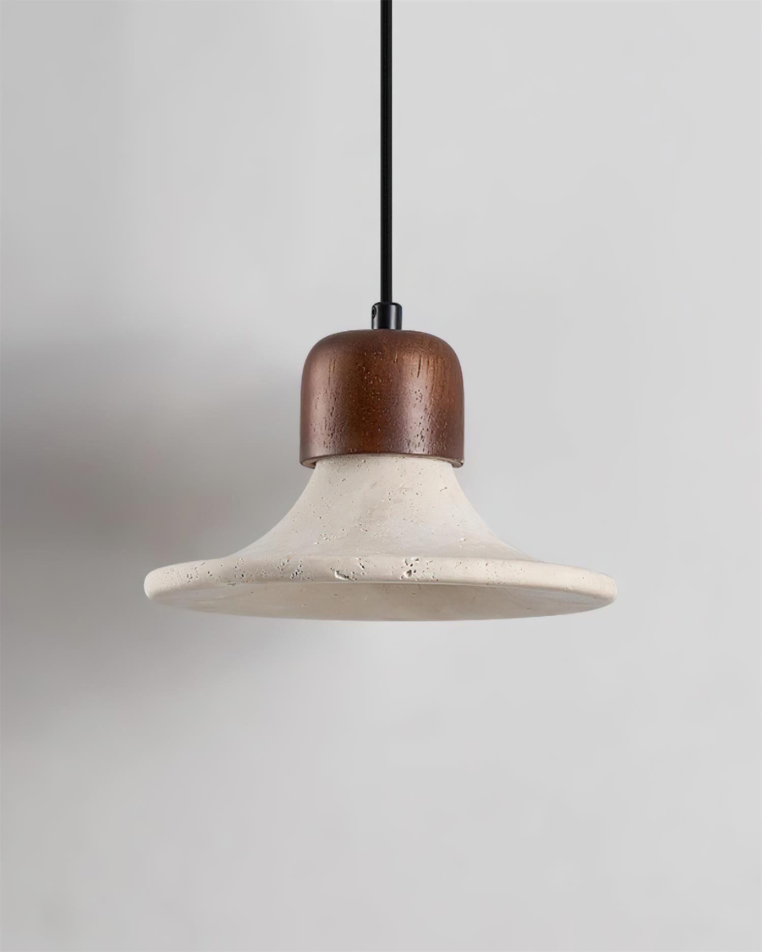 Ritta Pendant Light  Trumpet  Shape Travertine