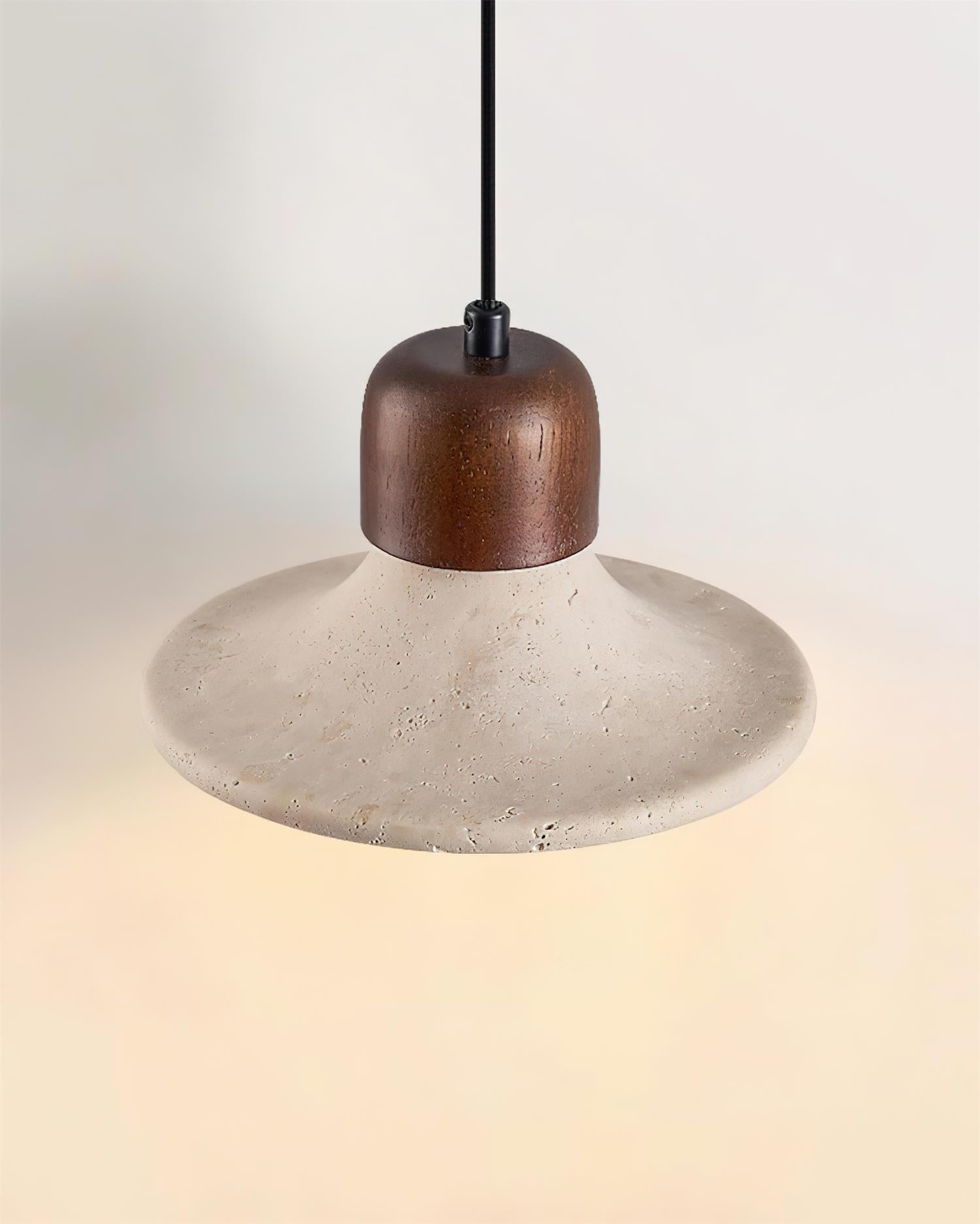 Ritta Pendant Light  Trumpet  Shape Travertine