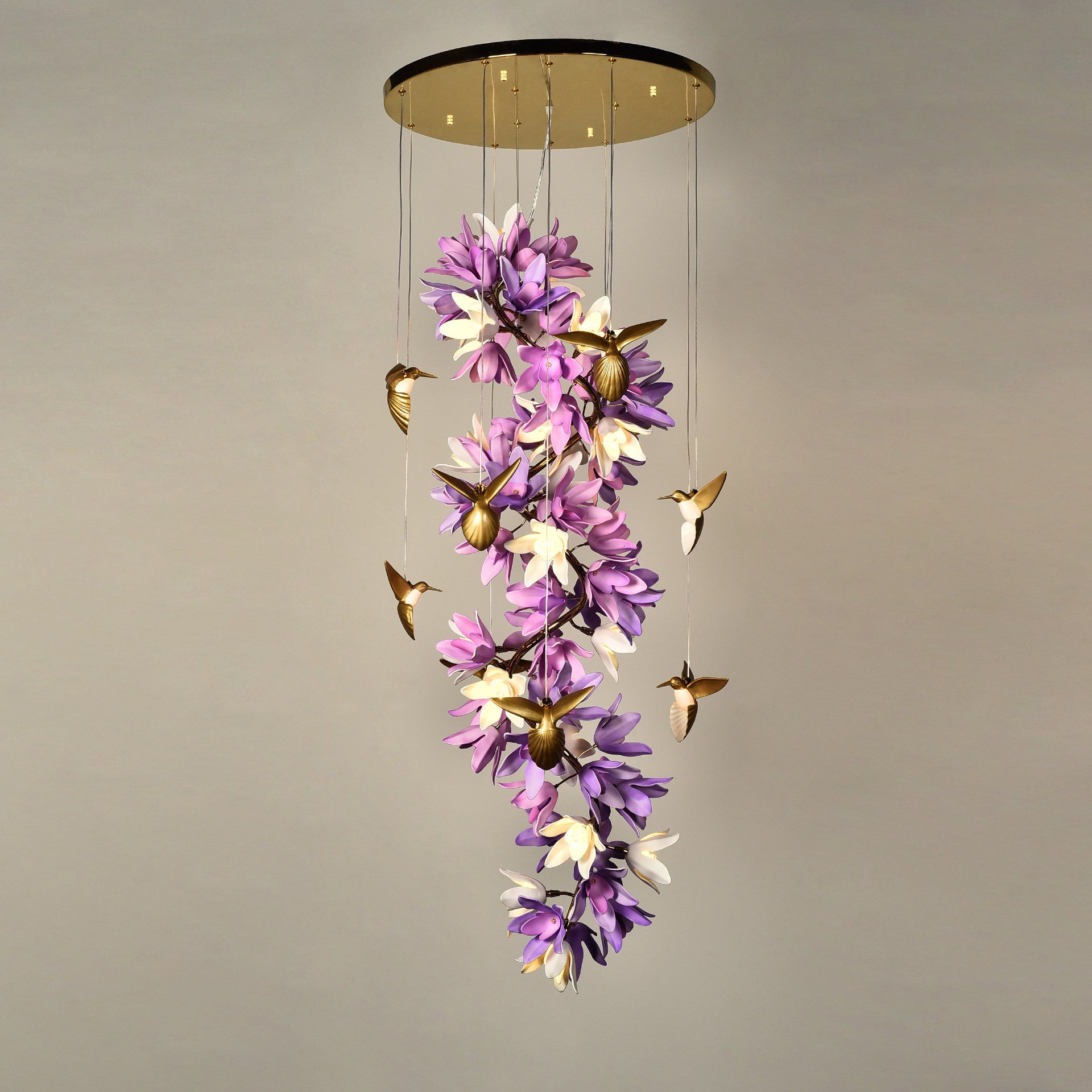 Lifestyle image of the chandelier in a luxurious home setting.