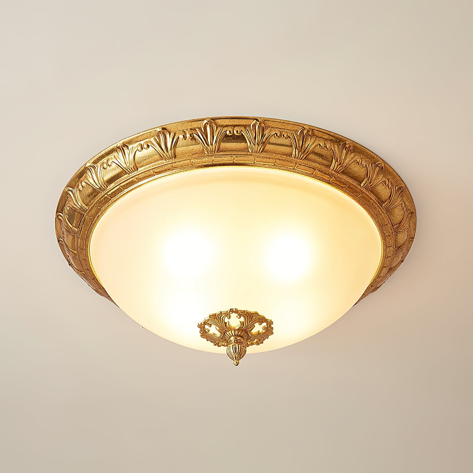 The lamp shown turned on, casting a warm glow.