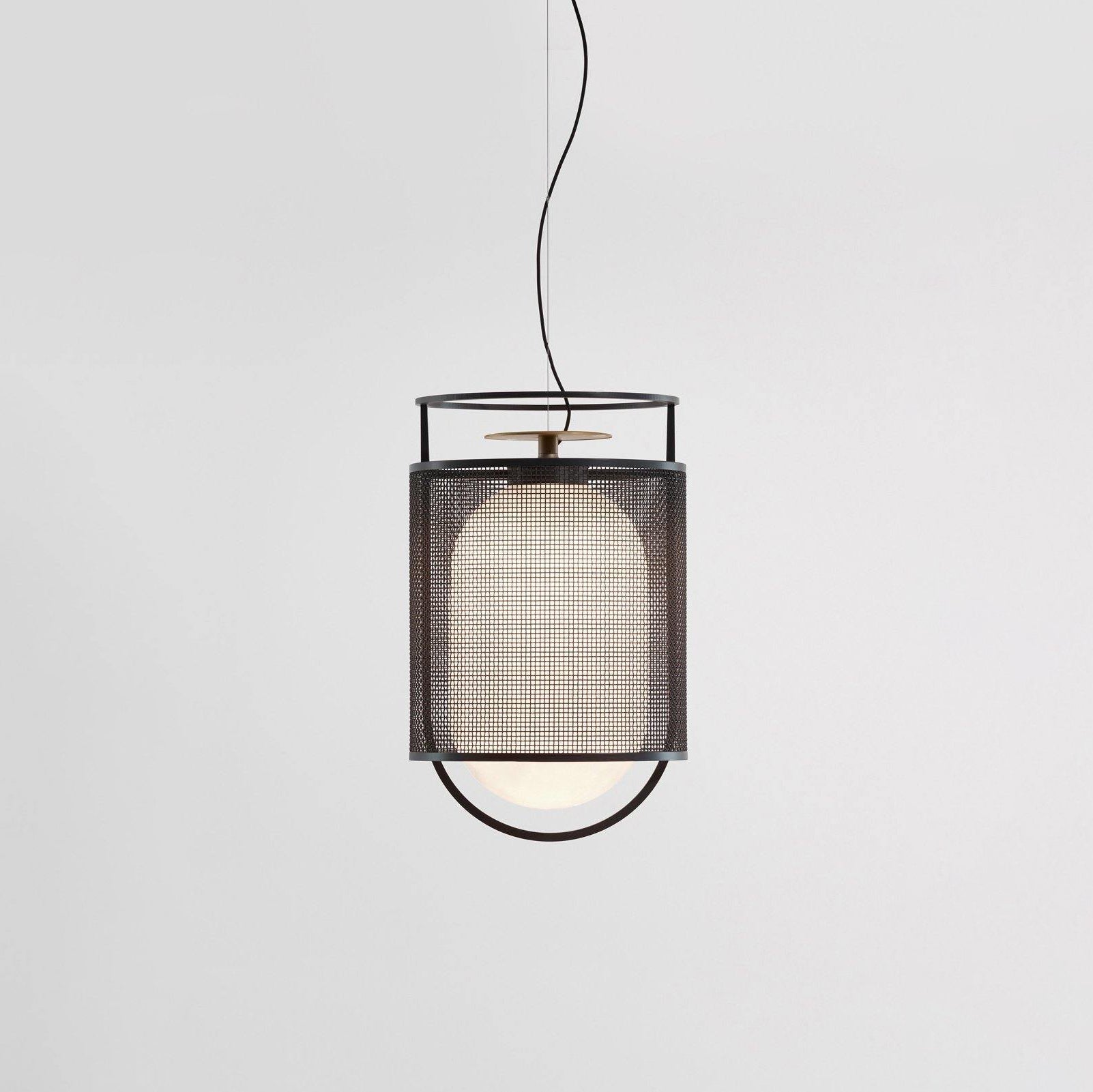Meren Pendant Lamp Mesh Cylinder Brass Accent Industrial-Neutral Decor
