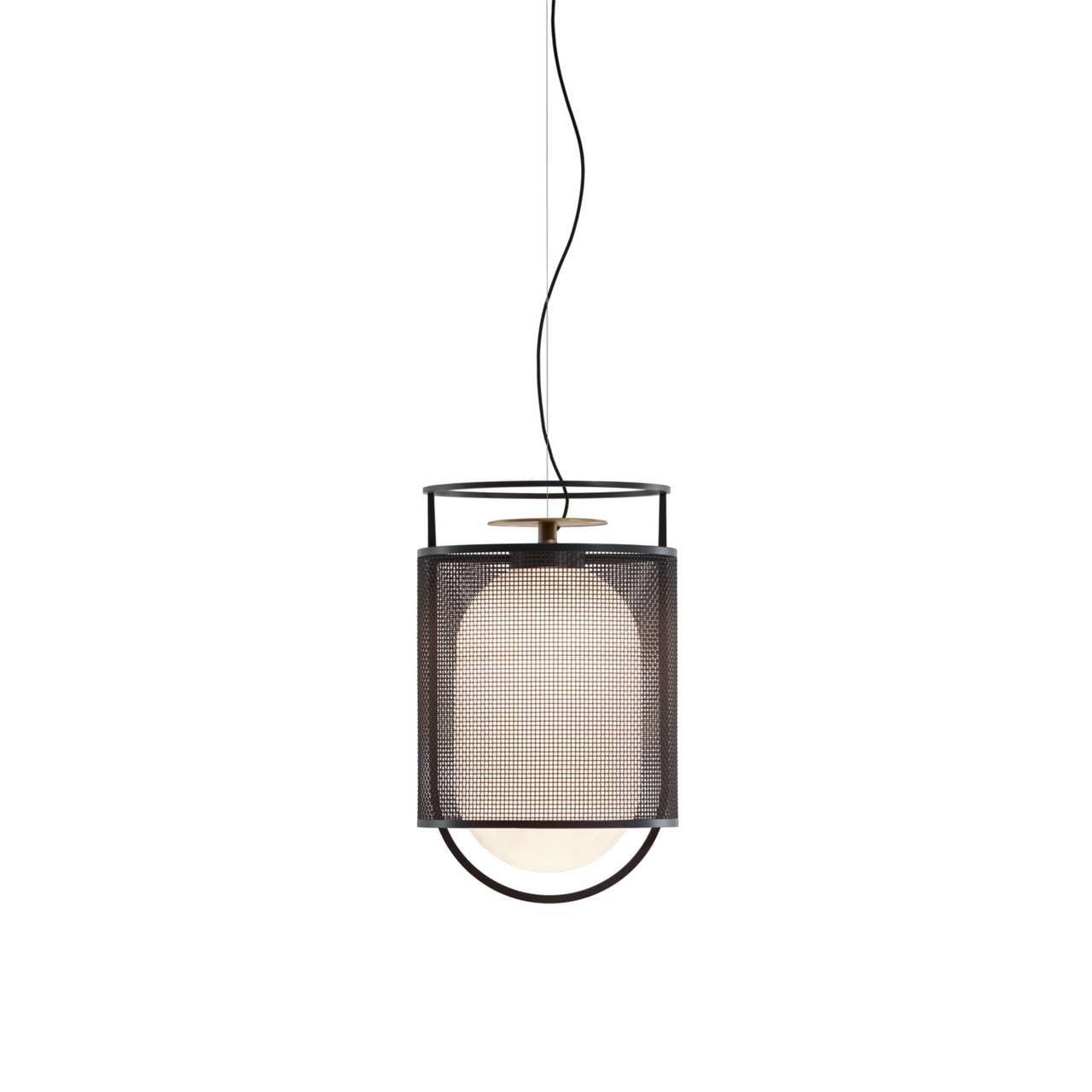 Meren Pendant Lamp Mesh Cylinder Brass Accent Industrial-Neutral Decor